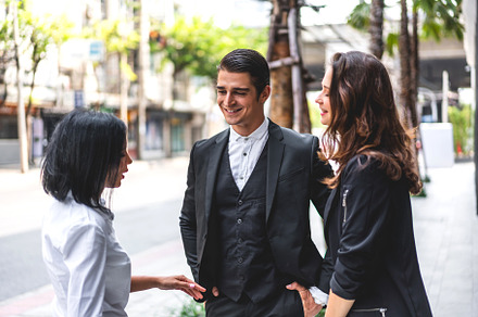 Group of professional business meeting analyzing data and discus, a Person Photo by Art_Photo