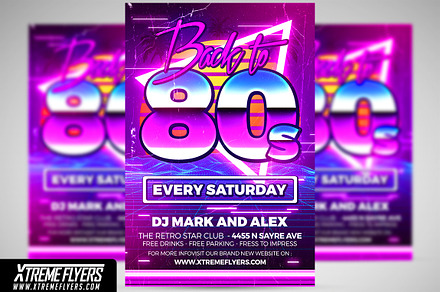 80s Party Flyer, a Flyer Template by XtremeFlyers