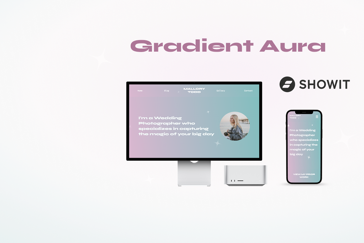 'Gradient Aura' Showit Web Template, a Landing Page Template by maddiedigitalco. (Photo 2 of 5)