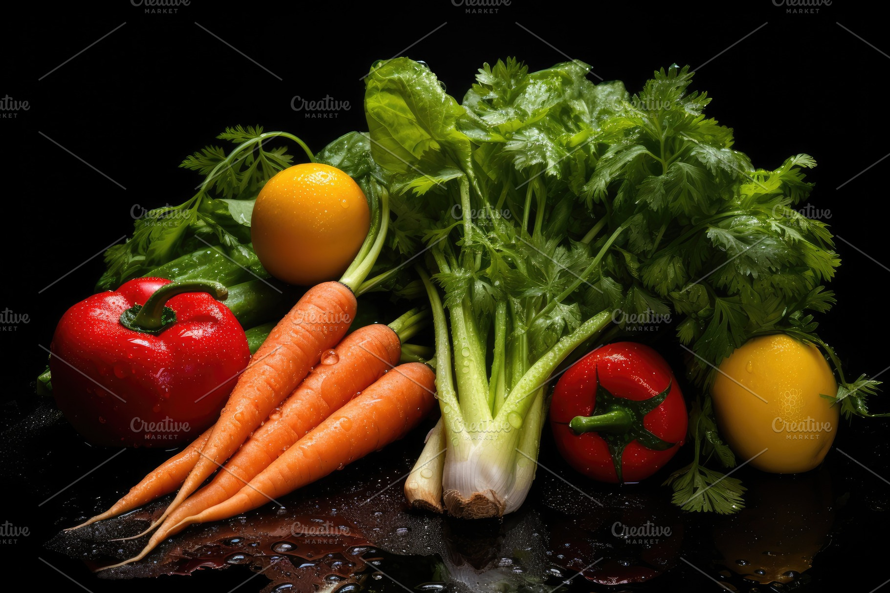 Composition with variety of fresh ve, a Photo by Iftikhar Alam