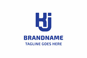 Letters KJ Monogram Connected Logo, a Branding & Logo Template by Pray Art Design Studio