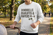 Dumbbells Deadlifts & Diapers PNG, an Illustration by SharpMarketplace (Thumbnail 3 of 3)