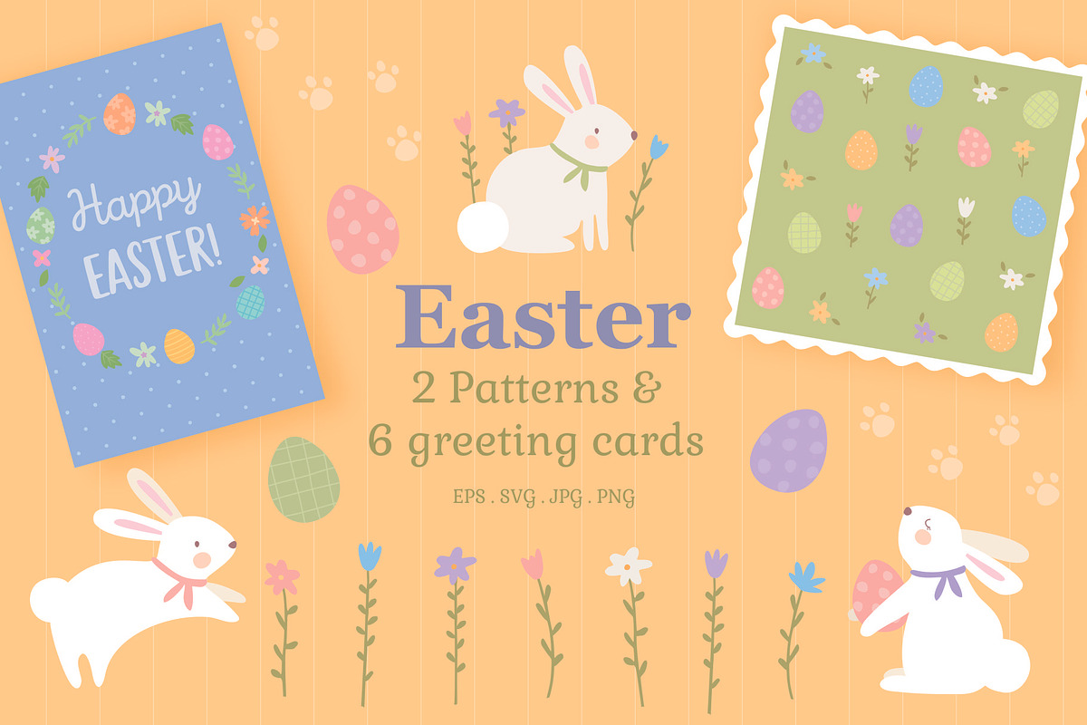 Easter Kit - Patterns & Cards set, a Graphic by Nina Bered Illustration (Photo 1 of 8)