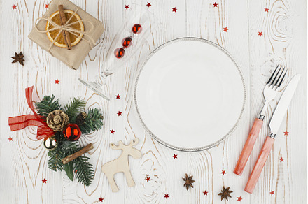 Rustic Christmas white table with