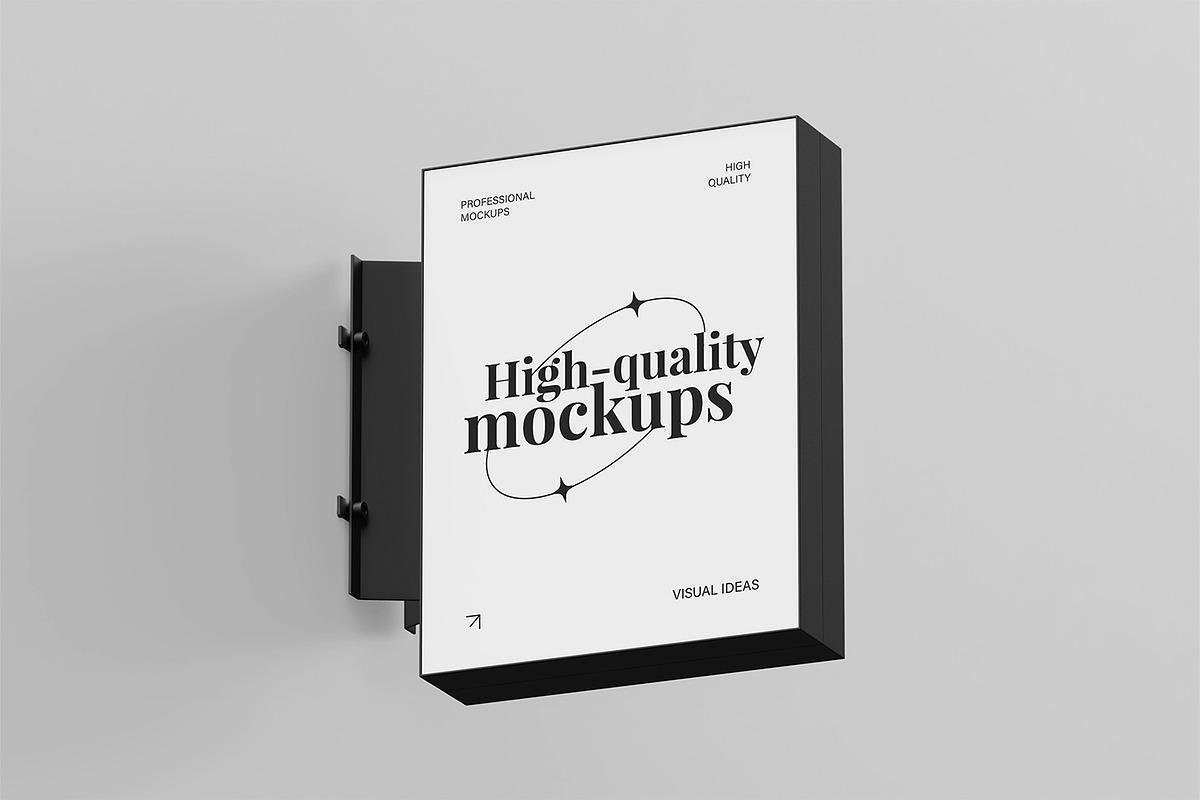 Wall Mounted Signboard Mockup Set, an Advertising Mockup by RamStudio2 (Photo 11 of 13)