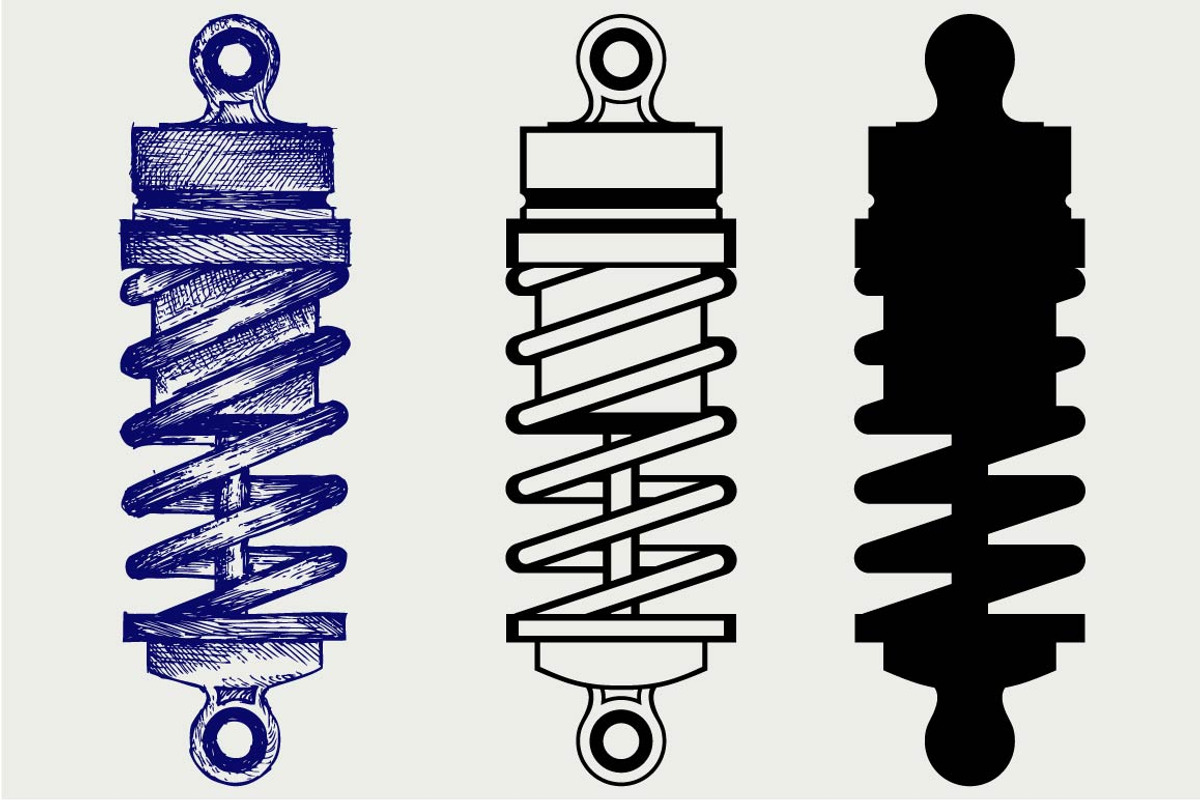 Shock absorbers SVG, an Outline Icon by LineworkStock
