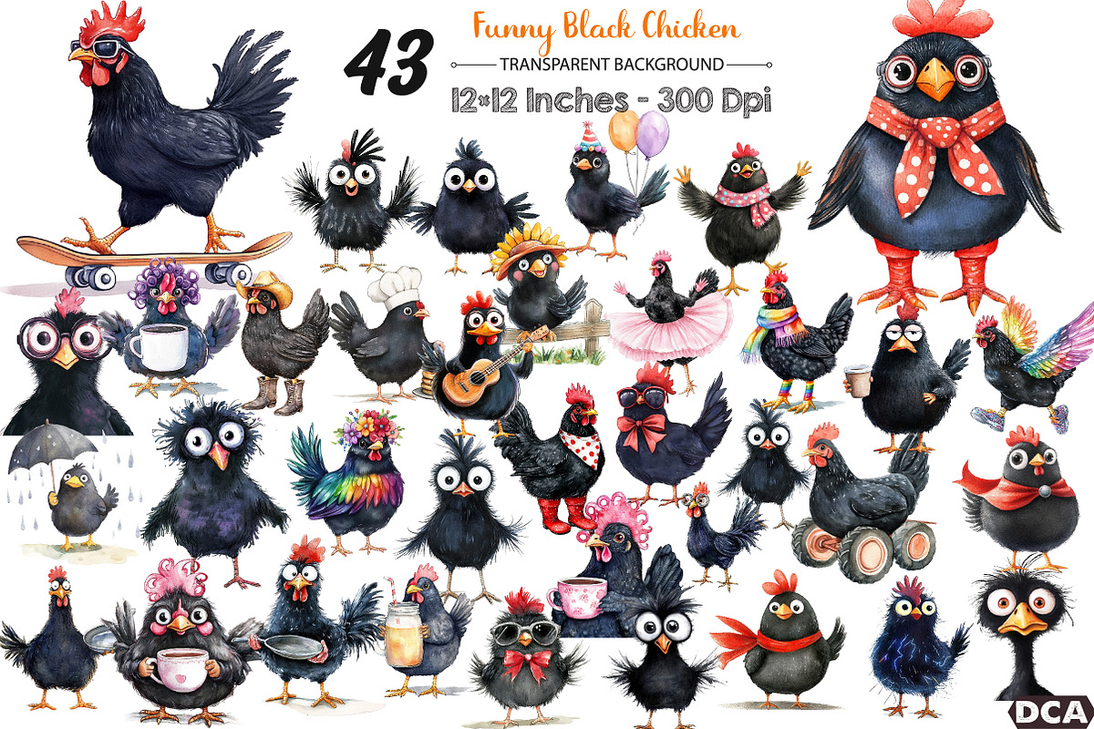 Quirky Funny Black Chicken Sublimati, an Illustration by DreamCafeArt (Photo 1 of 3)