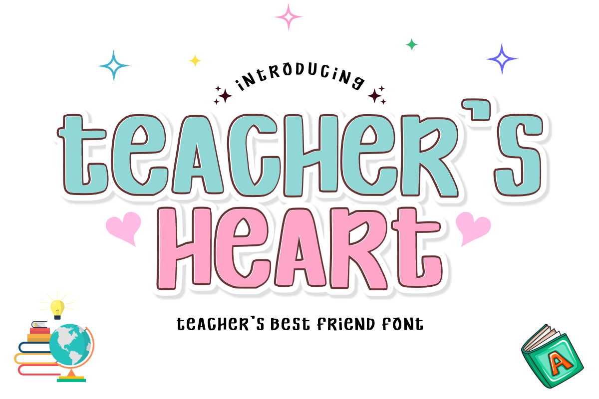 Teacher’s Heart - Hand-Drawn Font, a Handwritten Font by KiddoGlyphs Studio (Photo 1 of 5)