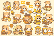 Winter Honey Orange Cat Clipart, an Animal Illustration by Blumensdiary (Thumbnail 2 of 6)