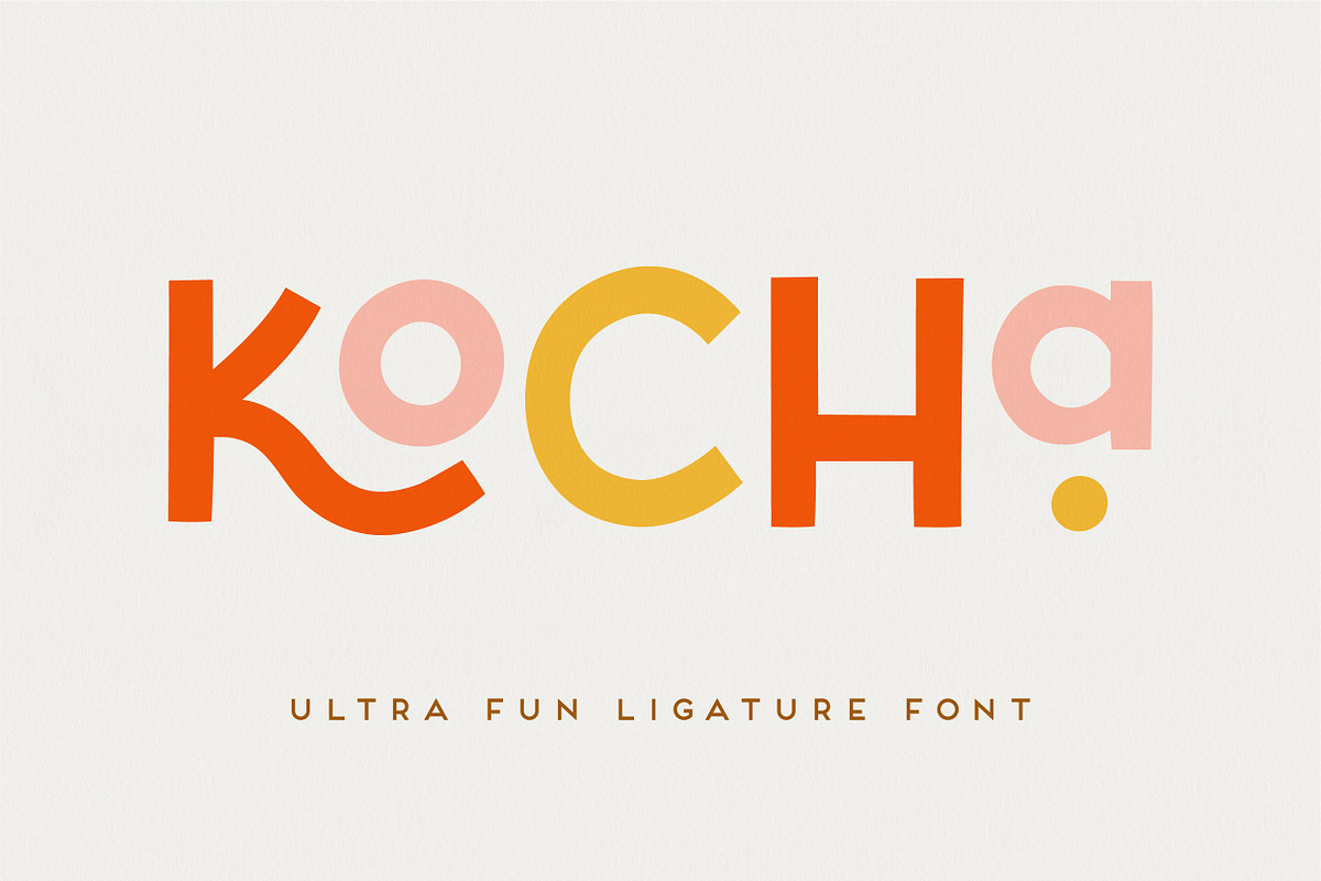 Kocha | Playful Ligature Font, a Sans Serif Font by Point and Poem (Photo 1 of 14)