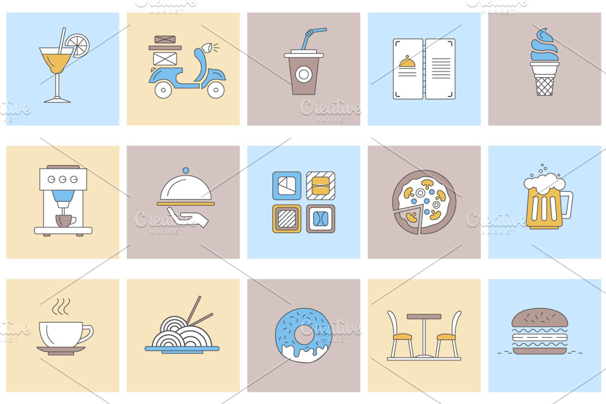 Restorant and japanese food, an Outline Icon by narinadraban (Photo 3 of 4)