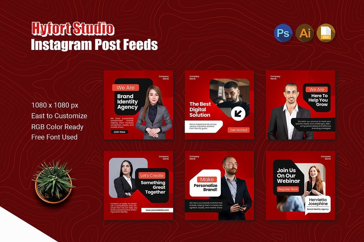 Hyfort Studio - Instagram Post, a Social Media Template by Esensifiksi.studio (Photo 1 of 3)