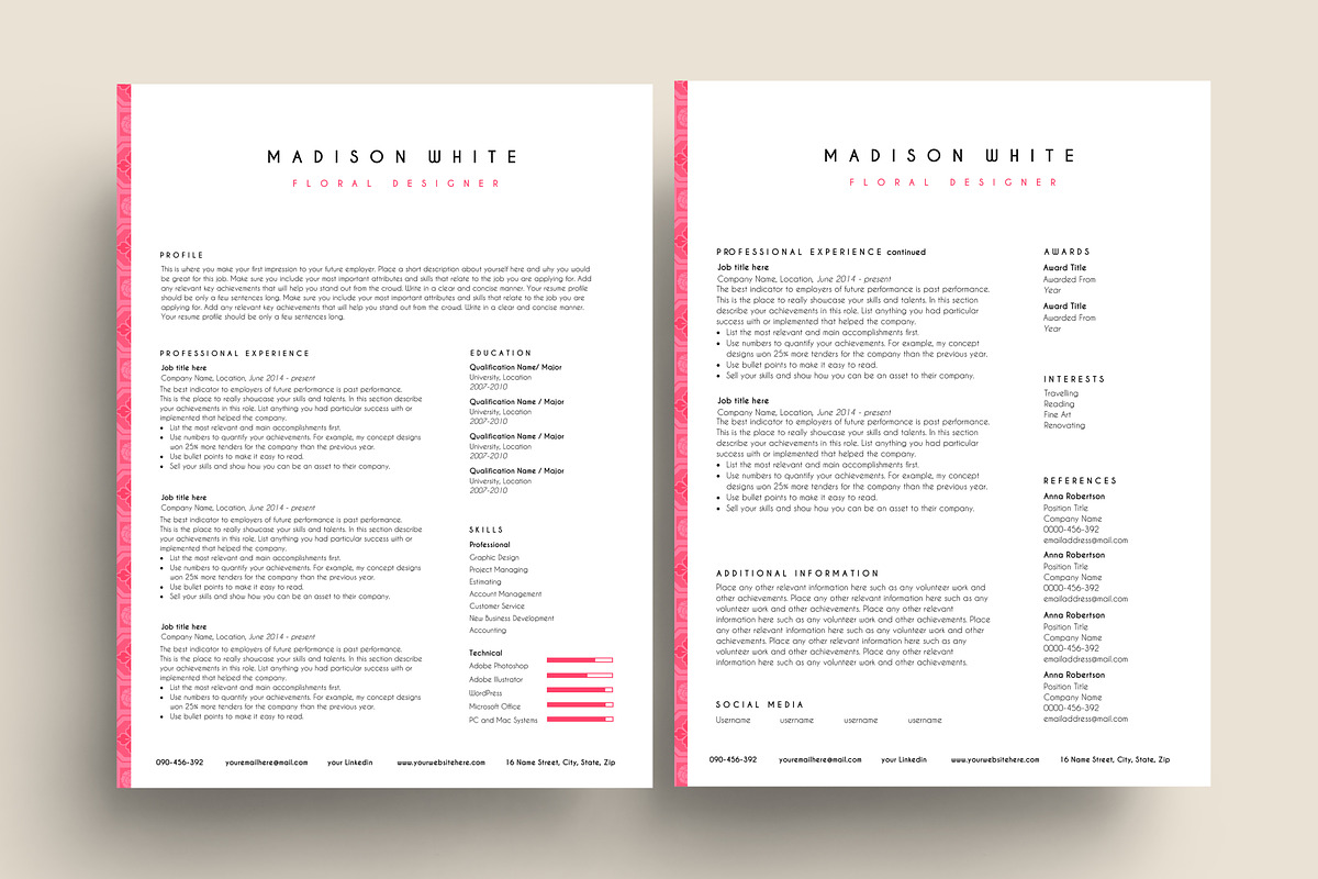 resume template ms word, a Resume Template by PinkJellyfish (Photo 2 of 6)