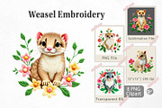 Weasel Embroidery Clipart, a Graphic by Artnoy (Thumbnail 1 of 5)