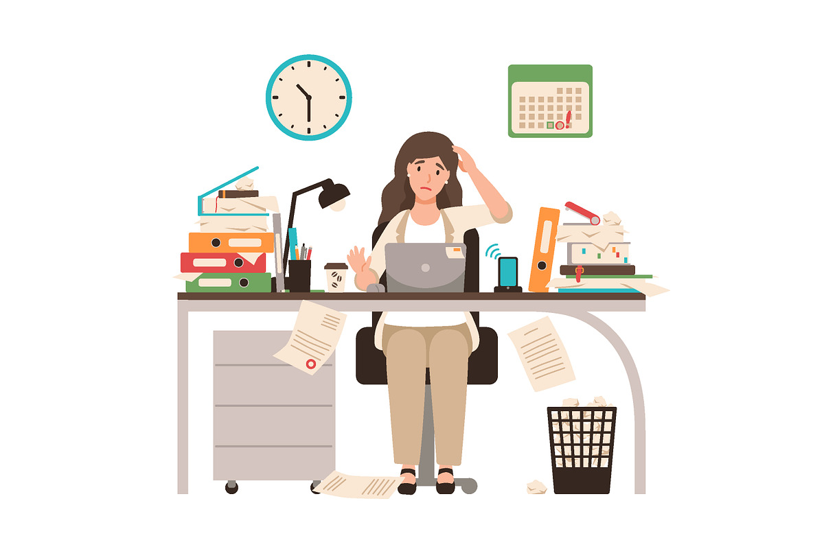 Working overtime, a Work Illustration by Good Studio (Photo 1 of 3)