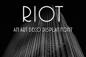 RIOT - An Art Deco Display Font, a Sans Serif Font by Hannah Marks