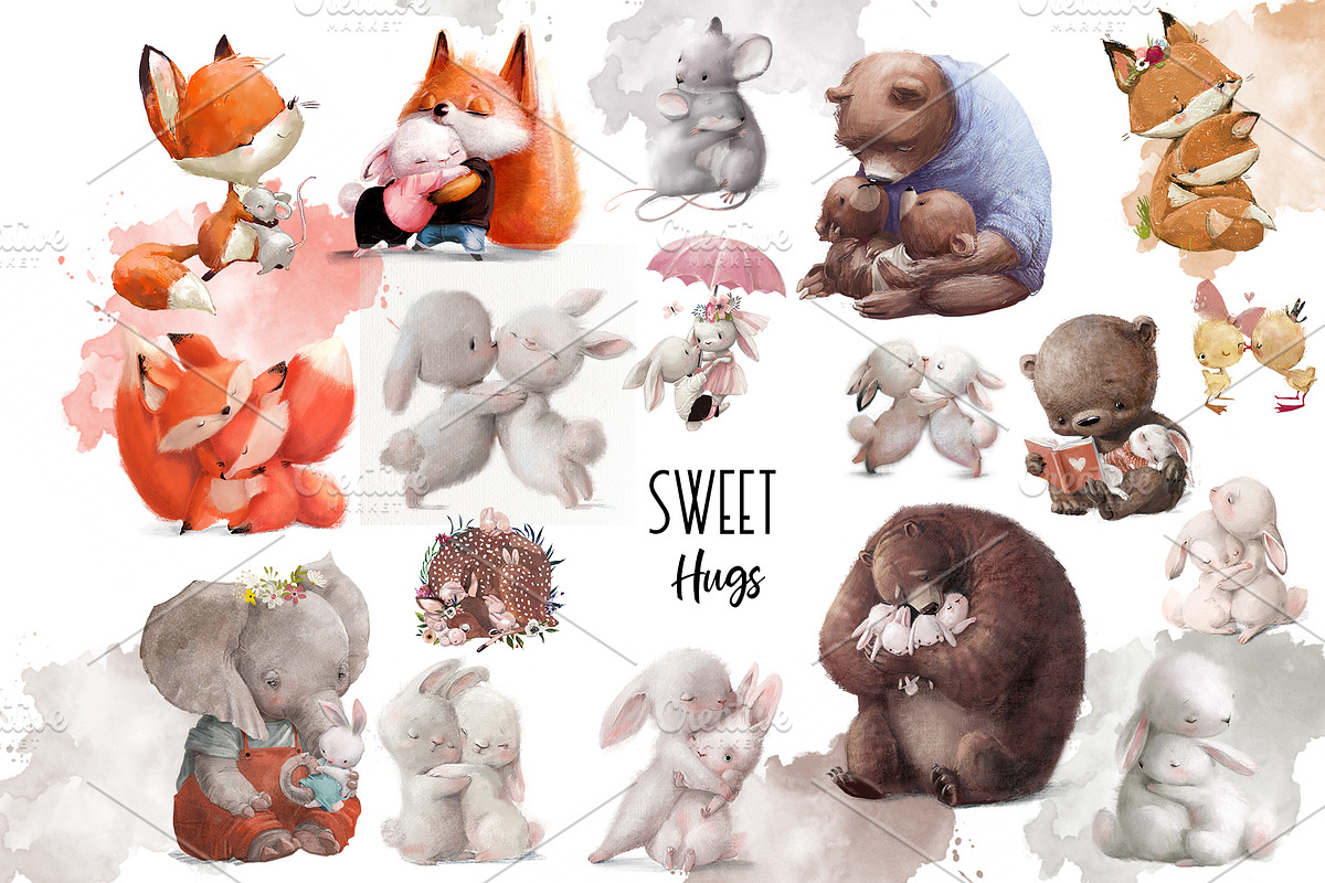 Sweet Hugs, an Animal Illustration by Eve Farb (Photo 4 of 5)