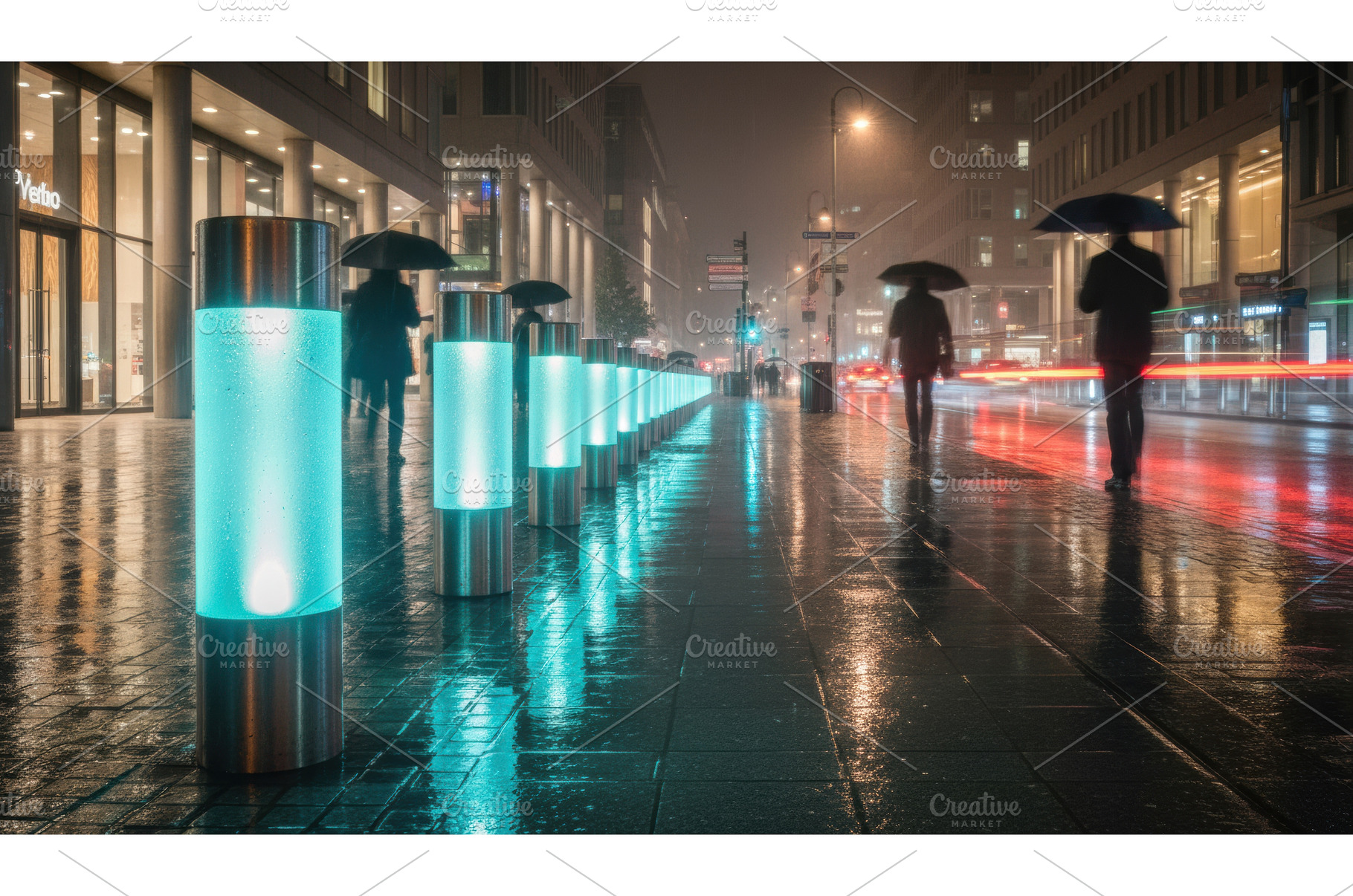 Rainy city street at night features, an Architecture Photo by Igor Tichonow