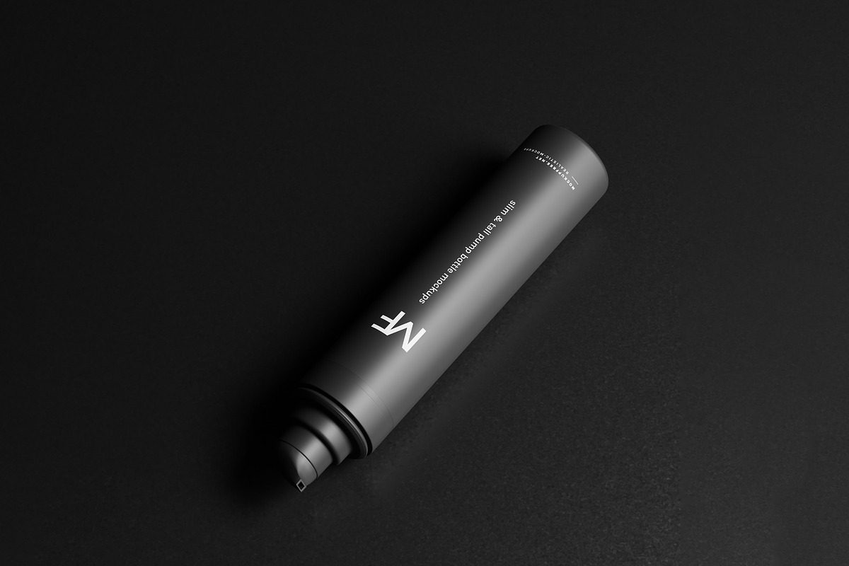 Tall Airless Pump Bottle Mockup, a Packaging Mockup by MockupFree.Net (Photo 7 of 9)