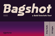 Bagshot – A Bold Futuristic Font, a Sans Serif Font by Drizy (Thumbnail 1 of 9)