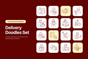 Delivery HandDrawn Doodles Bundle