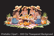Orange Summer Friends Watercolor Png, an Illustration by RobertsArt (Thumbnail 4 of 8)