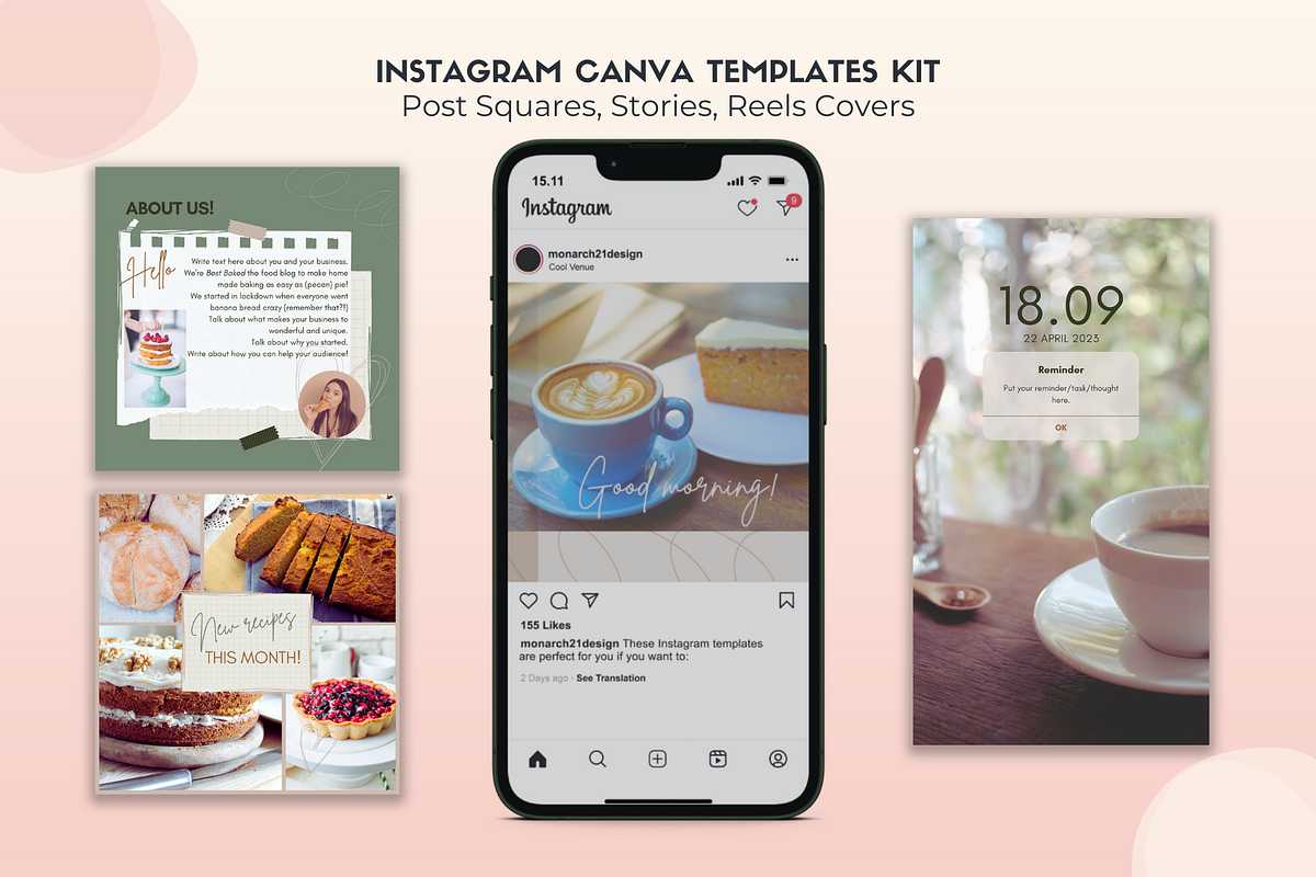 Instagram Canva Template Kit, Reseda, a Social Media Template by Monarch 21 Design (Photo 1 of 9)