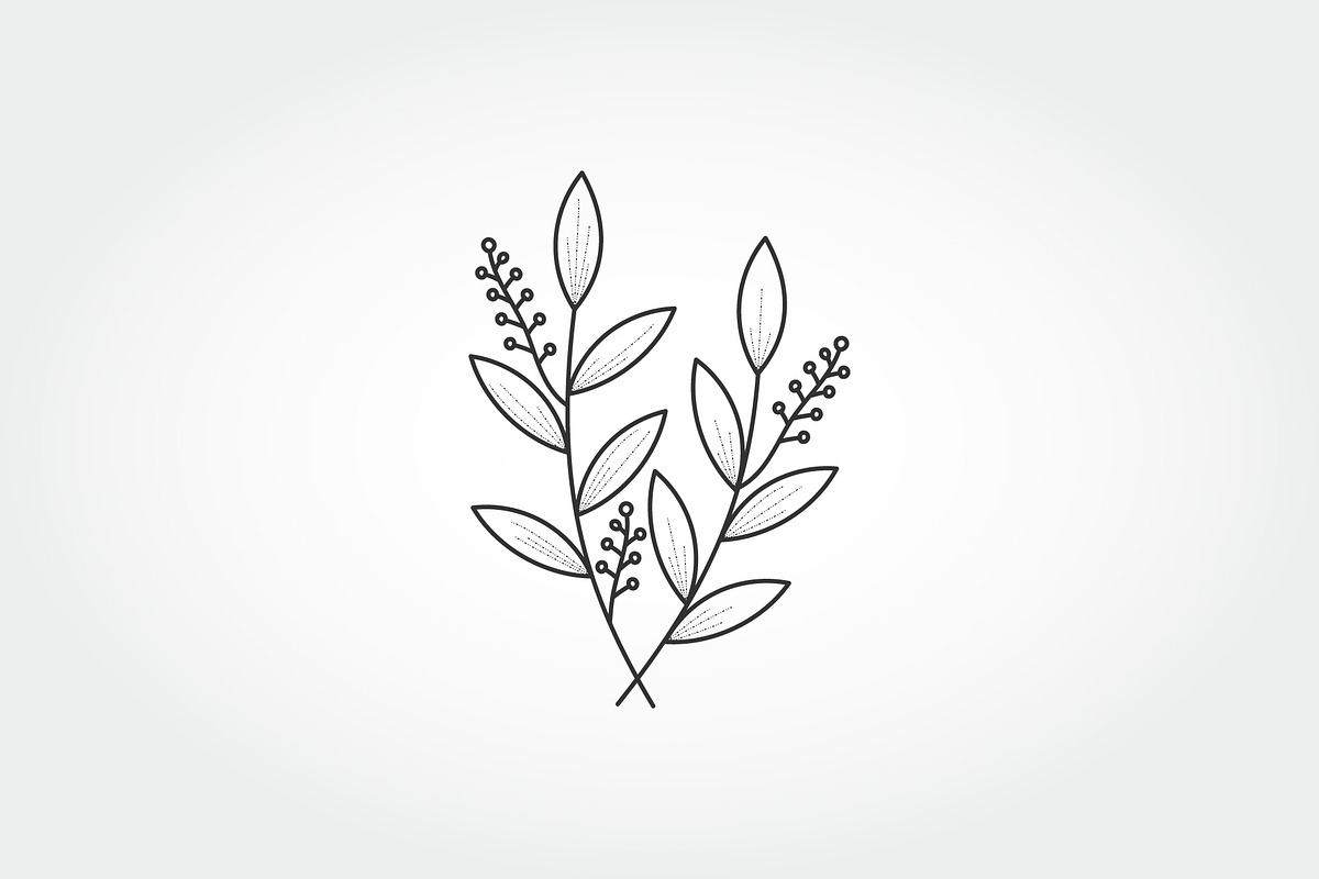 vector hand drawn leaf logo, a Branding & Logo Template by PrastHF