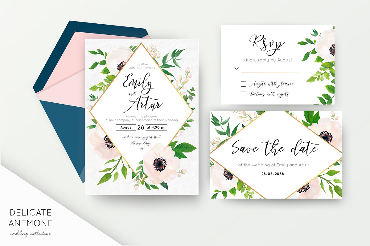 Wedding suite - Delicate anemone, an Invitation Template by Alewiena (Photo 1 of 4)