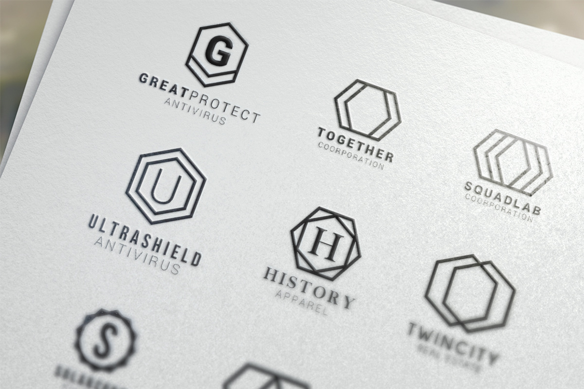 150+ Minimal Hexagon Logo Templates, a Branding & Logo Template by Sahade Studio (Photo 2 of 25)