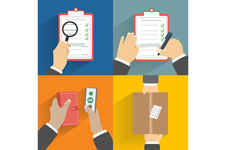 Set of hands clients purchasing preview 2