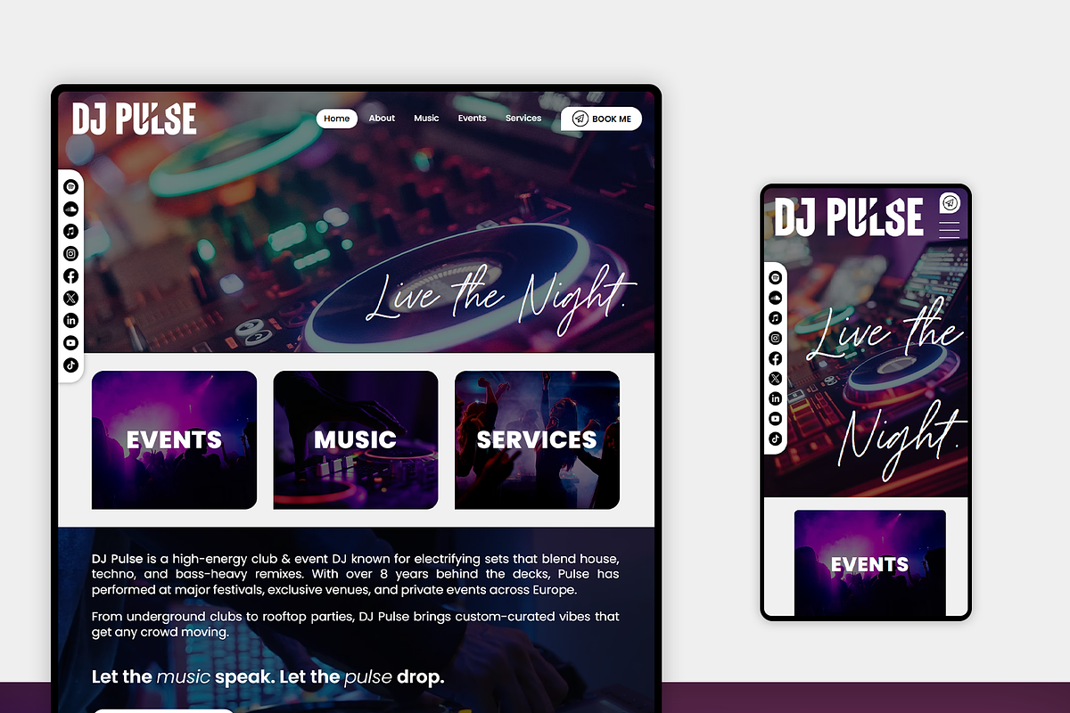 DJ & Disco Website Template, a Wix Template by Kitteeh (Photo 3 of 21)