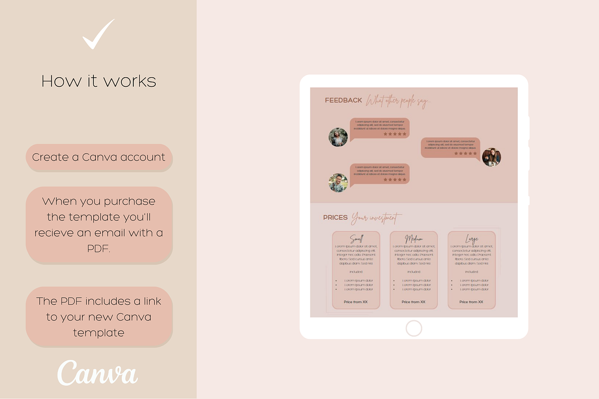 Feminine one-page website template, a Social Media Template by Valley Media Templates (Photo 3 of 4)