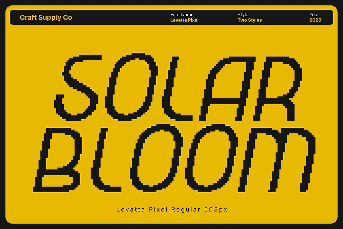 Levatta Pixel, a Sans Serif Font by Craft Supply Co. (Photo 3 of 8)