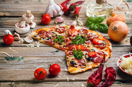 Whole baked pizza featuring pizza, pepperoni, and salami preview 6