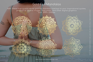 6 Gold Foil Mandala Overlays