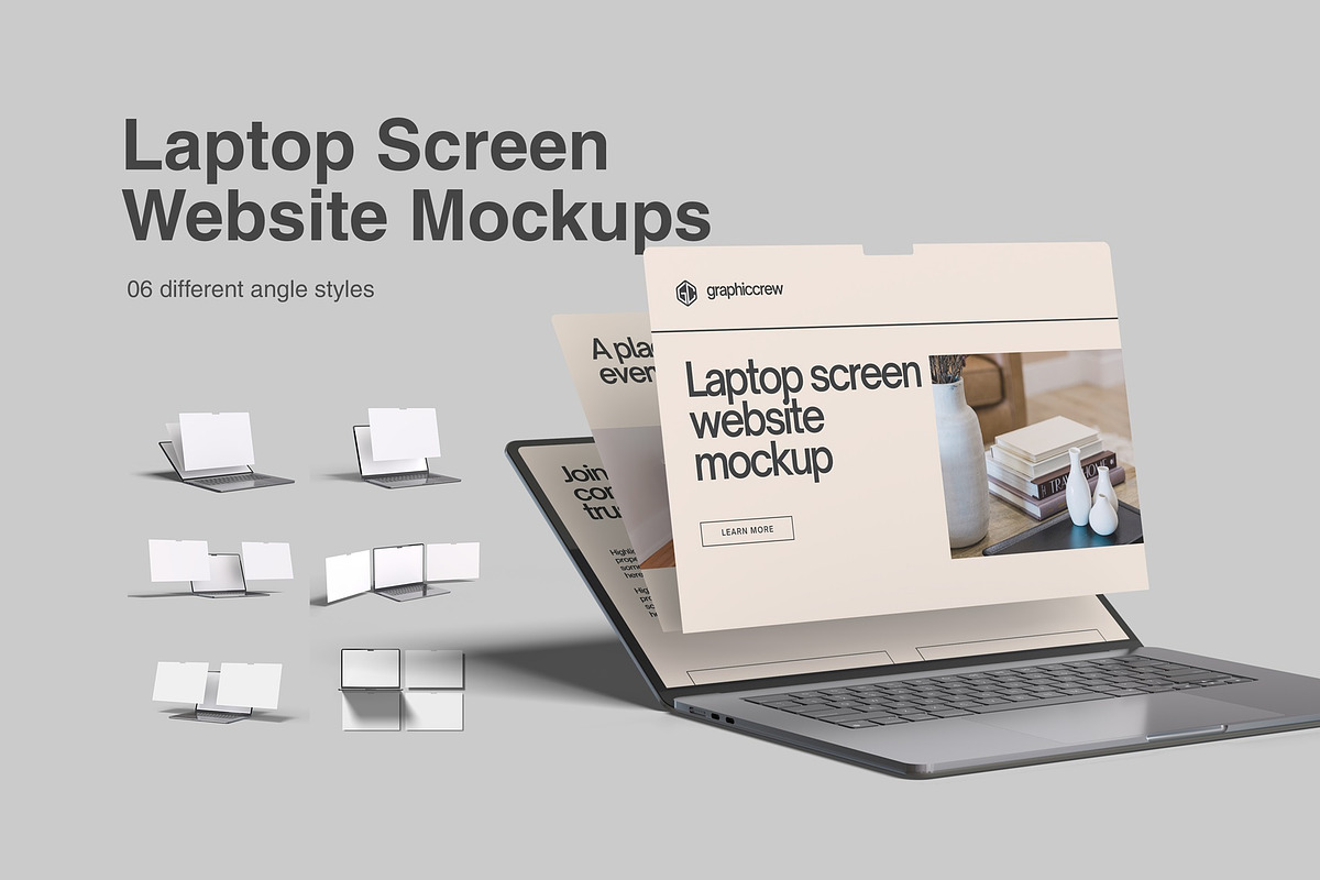 Laptop Screen Website Mockups, a Mac Mockup by graphiccrew (Photo 1 of 10)