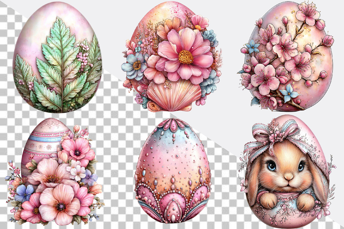 Happy Easter Egg Clipart Bundle., an Illustration by SVGArt (Photo 2 of 8)
