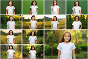 Kid Girl T-Shirt Mockup Picture Bund, a Shirt Mockup by Forhadx5 (Thumbnail 2 of 8)