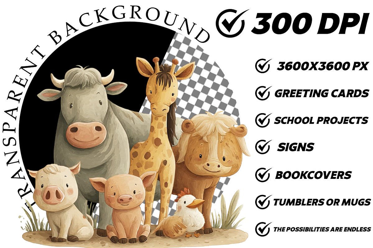 Family Farm animals baby collection, an Illustration by DreamCafeArt (Photo 8 of 8)