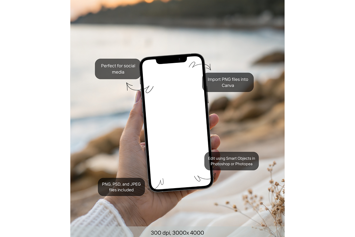 Sunset Beach iPhone Mockup, a Product Mockup by MockupWizard (Photo 2 of 5)