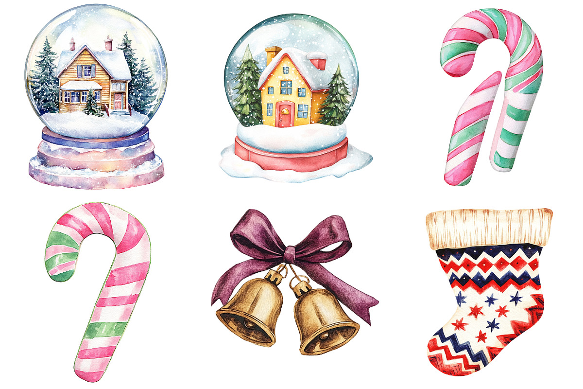 90s Retro Christmas Clipart, a Seasonal Illustration by CitraGraphics (Photo 8 of 10)