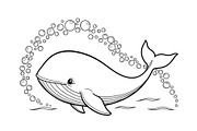 Whale Line Art Vector Bundle, an Illustration by yasushie (Thumbnail 24 of 51)