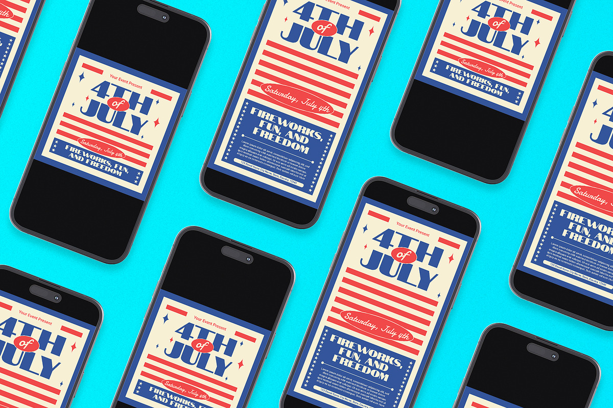 Blue Bold 4th of July Flyer Set, a Flyer Template by Aiyari Graphic (Photo 2 of 3)