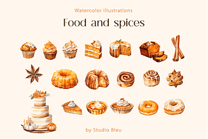 Pumpkin Spice Watercolor Clipart