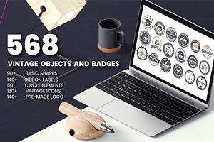568 Vintage Objects and Badges