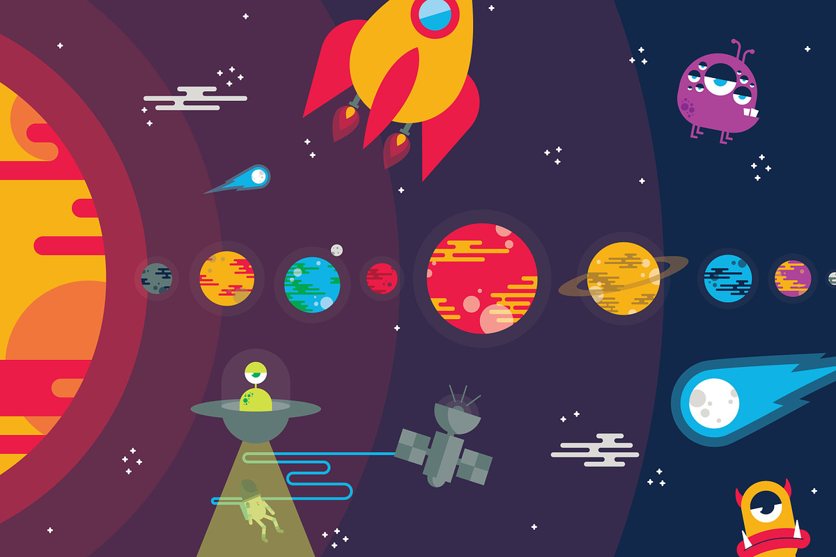 Spaced-Out Illustration Pack, an Illustration by courtcald (Photo 2 of 2)