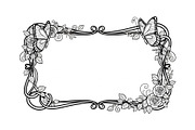 Butterfly Floral Frame SVG Bundle, an Illustration by Creativeshirt (Thumbnail 9 of 31)