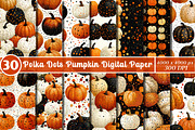 Polka Dots Pumpkin Digital Paper, a Transportation Illustration by SinaCreation (Thumbnail 1 of 5)