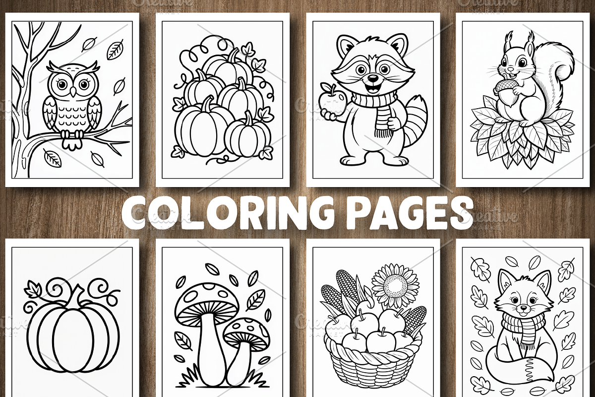 Autumn Coloring Pages For Adults, a Seasonal Illustration by Design Station (Photo 4 of 5)